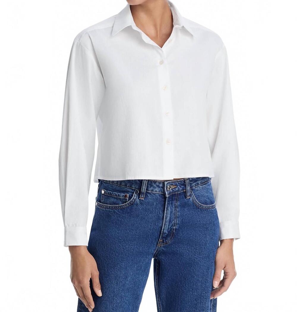 NEW PERFECTWHITETEE naomi poplin shirt in white